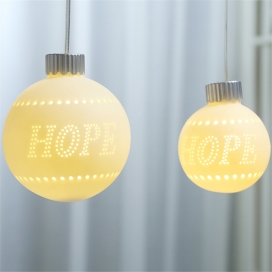 CERAMIC ORNAMENT HOPE WITH LED LIGHT